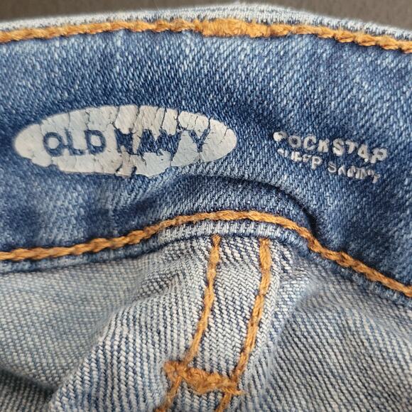 Old Navy Jeans Size 4 Blue Rockstar Super Skinny Mid Rise 5 Pocket Stretch Comfy - Picture 3 of 11